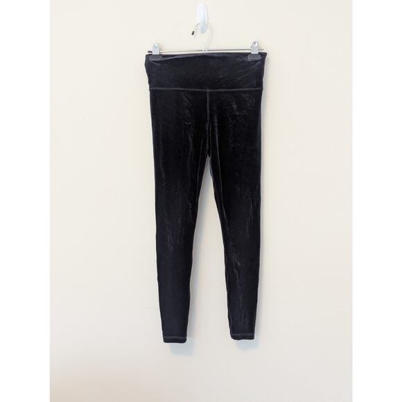 Athleta Elation Black Velvet Tights Soft Stretchy Yoga Leggings Whimsigoth Sz S - Picture 4 of 11
